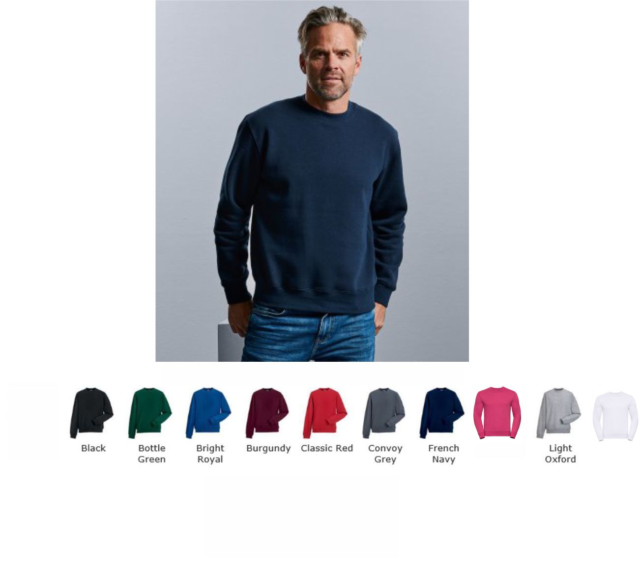 Russells 262M set in sleeve Sweatshirt - Click Image to Close